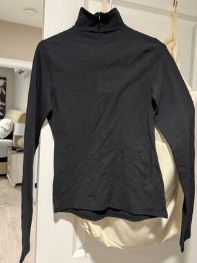 SKIMS Black Cotton Jersey turtle neck
